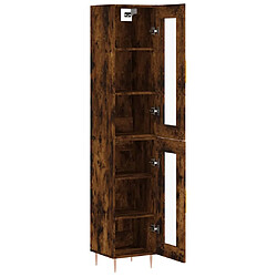 Avis vidaXL Buffet haut Chêne fumé 34,5x34x180 cm Bois d'ingénierie