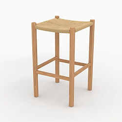 Avis Rendez Vous Deco Tabouret pour îlot central Kaïa 65 cm en teck et rotin