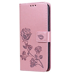 Wewoo Housse Coque Étui en cuir PU à rabat horizontal relief rose pour Huawei Honor 8A / Y6 2019avec support et fentes cartes et portefeuille or