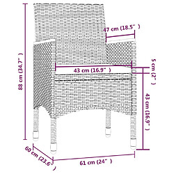 Maison Chic Mobilier à dîner 9 pcs de jardin avec coussins - Ensemble table et chaises d'extérieur - Salon/Mobilier de jardin classique Résine tressée Gris -MN62794 pas cher