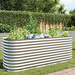 vidaXL Lit surélevé de jardin 240x80x81 cm Acier galvanisé Argenté