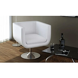 vidaXL Tabouret de bar Blanc Similicuir