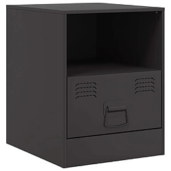 vidaXL Table de chevet noir 34,5x39x44 cm acier