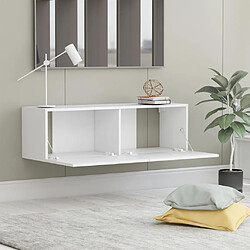 Avis Maison Chic Meuble TV scandinave - Banc TV pour salon Blanc 100x30x30 cm Aggloméré -MN50174