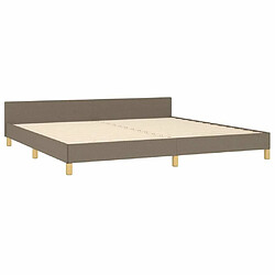 Maison Chic Lit adulte - Cadre Structure de lit avec tête de lit Contemporain Taupe 200x200 cm Tissu -MN46627 pas cher