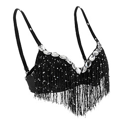 Avis Soutien-gorge De Danse Du Ventre Sparkle Sequined Tassel Top Party Club Black