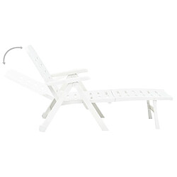 Acheter Maison Chic Chaise longue pliable de jardin | Bain de soleil Relax | Transat Plastique Blanc -GKD64898