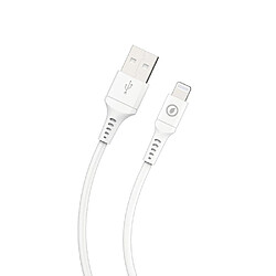 Muvit Câble Lightning vers USB-A 2.0 Charge 12W et Synchronisation 1,2m Blanc