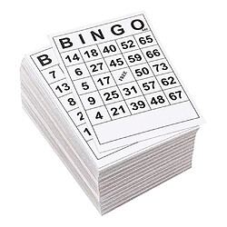 Cartes de Papier de Jeu de Bingo 1 Sur Simple 60 Feuilles Sans Répétition Conception Unique