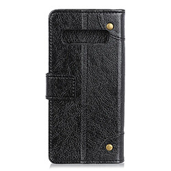 Wewoo étuis en cuir Coque Housse Étui à rabat horizontal avec boucle de cuivre pour Galaxy S10 5G, support et emplacements pour cartes porte-monnaie (Noir)