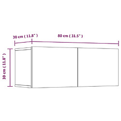 vidaXL Meubles TV 4 pcs sonoma gris 80x30x30 cm bois d'ingénierie pas cher