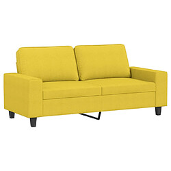 vidaXL Canapé à 2 places Jaune clair 140 cm Tissu