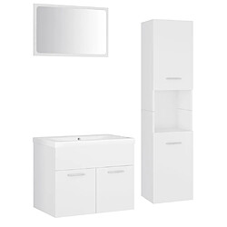 ComfortXL Ensemble De Meubles De Salle De Bain Blanc Aggloméré