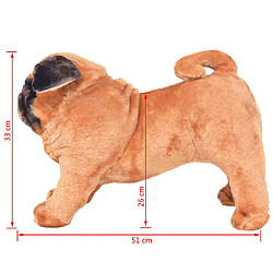 Acheter vidaXL Jouet en peluche Chien de race Pug Marron clair XXL