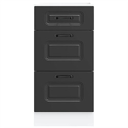 Avis vidaXL Armoire de cuisine Kalmar noir bois d'ingénierie