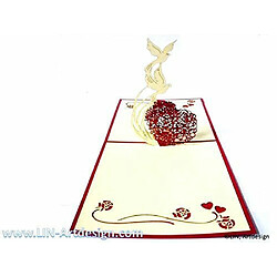 Avis Lin de Pop up Cartes de mariage mariage mariage cartes, invitations, cartes 3D Cartes de vux mariage, Félicitations, cur avec colombes