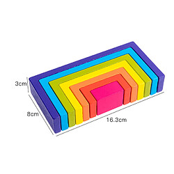 Universal Les derniers bébés en bois arc-en-ciel maison arbre poupée mini empileur blocs jouets arc-en-ciel bar blocs petites tailles incohérentes jeux de table cadeaux | empilement blocs (couleur arc-en-ciel)