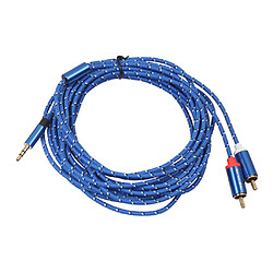 Acheter Câble Audio Bleu Tressé 1/8 '' Jack 3,5 Mm Mâle Vers 2 RCA Mâle 10 M