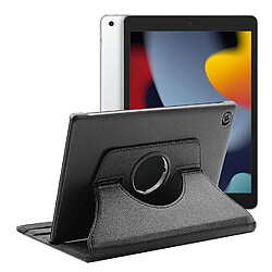 Etui rotatif en simili cuir pour iPad 10,2" 9éme génération 2021 - Noir - Visiodirect -