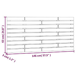 vidaXL Tête de lit murale Marron miel 146x3x63 cm Bois massif de pin pas cher