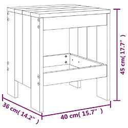 vidaXL Tabourets de jardin lot de 2 gris 40x36x45 cm bois massif pin pas cher