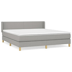 Maison Chic Lit Adulte - Lit simple Lit à sommier tapissier avec matelas moelleux - Meuble de Chambre - Gris clair 160x200cm Tissu -MN55532