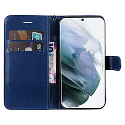 Etui en PU avec support et sangle pour votre Samsung Galaxy S23 Ultra - bleu