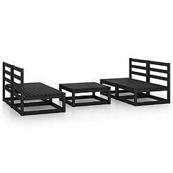 Maison Chic Salon de jardin 5 pcs - Table et chaises d'extérieur - Mobilier/Meubles de jardin Moderne noir bois de pin massif -MN19129