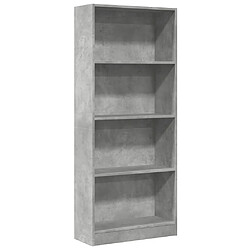 vidaXL Bibliothèque gris béton 60x24x143 cm bois d'ingénierie