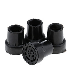 4 Pcs Anti-dérapant Stable Absorber Les Chocs Bâton De Marche Fin Béquille Canne Conseils 19mm Noir