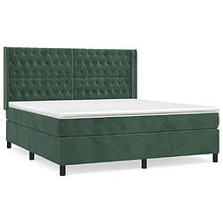 vidaXL Sommier à lattes de lit et matelas Vert foncé 180x200cm Velours