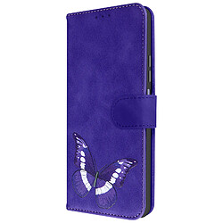 Avizar Étui pour Xiaomi Redmi Note 12 Portefeuille Simili Cuir Violet, Design Papillon