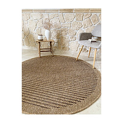 Avis Avril Paris Tapis extérieur rond - 120cm - naturel - 100% polypropylène résistant aux UV - 1400 gr/m2 - KAFÉ