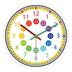 Horloge Murale Silencieuse De 12 Pouces Avec Secondes De Précision Pour Enfants, Jaune pas cher