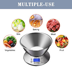 Acheter Universal Échelle de cuisine numérique Échelle alimentaire multifonctionnelle de haute précision, bol amovible 2,15 L volume de liquide, température ambiante, 11 lb/5 kg |