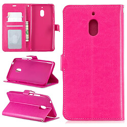 Wewoo Housse Coque Crazy Horse Texture Horizontal Étui en cuir avec support et fentes pour cartes et portefeuille et cadre photo Nokia 2.1 Rose