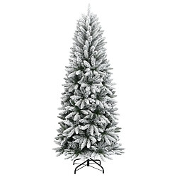 vidaXL Sapin de Noël artificiel avec neige floquée 210 cm PVC et PE