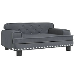 vidaXL Canapé pour enfants gris foncé 70x45x30 cm velours