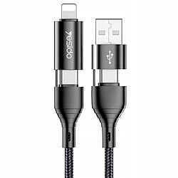 GUPBOO CABLE ADAPTATEUR USB-C/LIGHTNING/USB 1-en-1120CM,JL2917