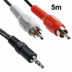 Wewoo Câble De Bonne Qualité Jack 3,5 mm stéréo à audio RCA mâle, longueur: 5m