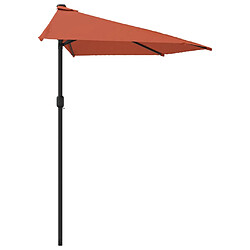 Avis vidaXL Parasol de balcon et mât en aluminium Terre cuite 270x144x222cm