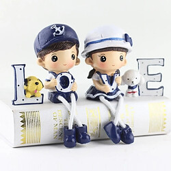 Wewoo Résine créative LOVE Marine famille bleu Set Dolls Ornements Mariage Cadeaux de décoration de chambre à coucher