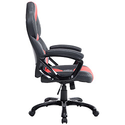 Avis Decoshop26 Fauteuil de bureau gaming sur roulettes mécanisme d'inclinaison en PVC noir / rouge et plastique 10_0002595