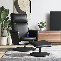 Maison Chic Fauteuil inclinable,Fauteuil luxe de relaxation de massage avec repose-pied noir similicuir -MN17242