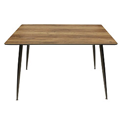 The Home Deco Factory Table à manger 4 places en Métal et MDF - L.115 cm - Marron pas cher