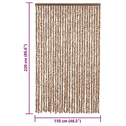 vidaXL Rideau anti-mouches beige et marron foncé 118x220 cm chenille pas cher