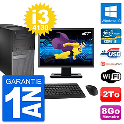 PC Tour Dell 3020 Ecran 27" Intel i3-4130 RAM 8Go Disque 2To Windows 10 Wifi - Occasion