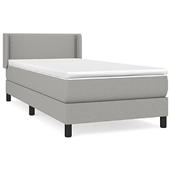 vidaXL Sommier à lattes de lit avec matelas Gris clair 80x200 cm Tissu