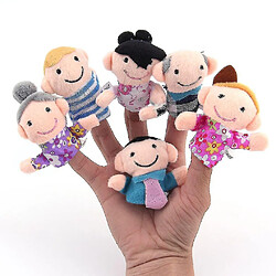 Universal 6pcs kids peluche tissu jeu jeu apprenez l'histoire de la famille des mariages doigts de famille jouets