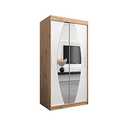 Abiks Meble Armoire Elypse à portes coulissantes 200/100/62 2 portes (artisan/blanc)